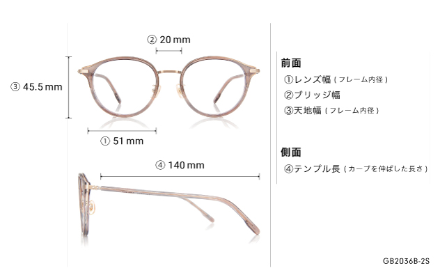 Eyeglasses Graph Belle GB2036B-2S クリアグレー