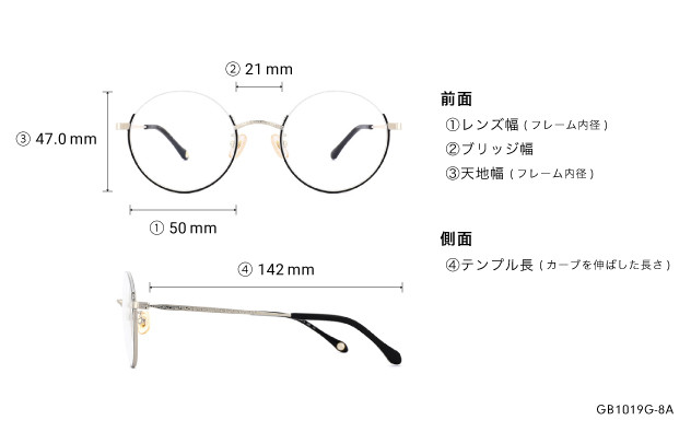 Eyeglasses Graph Belle GB1019G-8A ブラック