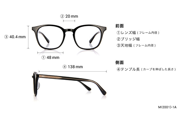 Eyeglasses mi-mollet × OWNDAYS MI2001J-1A ブラック