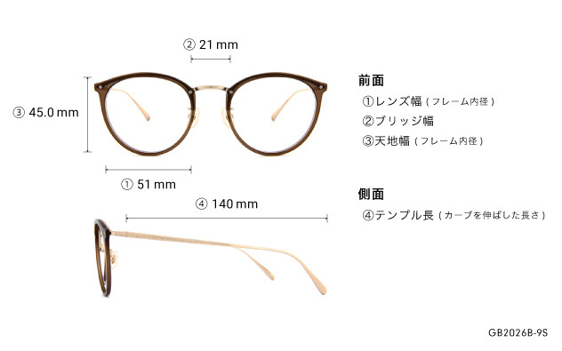 Eyeglasses Graph Belle GB2026B-9S ブラウン