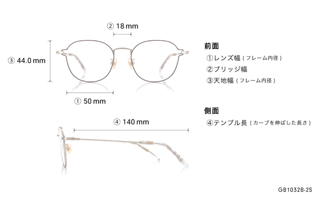Eyeglasses Graph Belle GB1032B-2S グレー