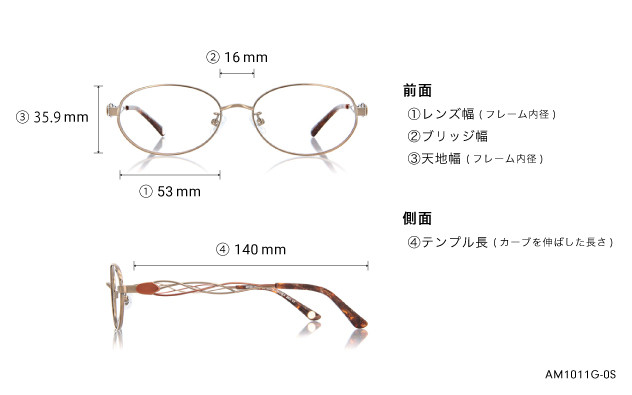 Eyeglasses Amber AM1011G-0S パープル