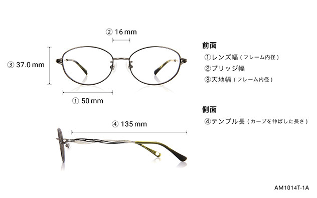 Eyeglasses Amber AM1014T-1A ブラック