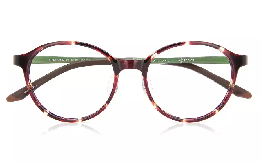 Eyeglasses eco²xy ECO2022Q-1A  ブラウンデミ