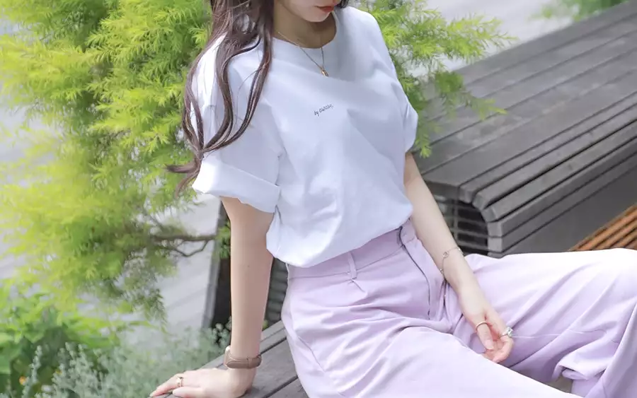 Cloth OWNDAYS Oversized-crew-neck-T-shirt  ホワイト