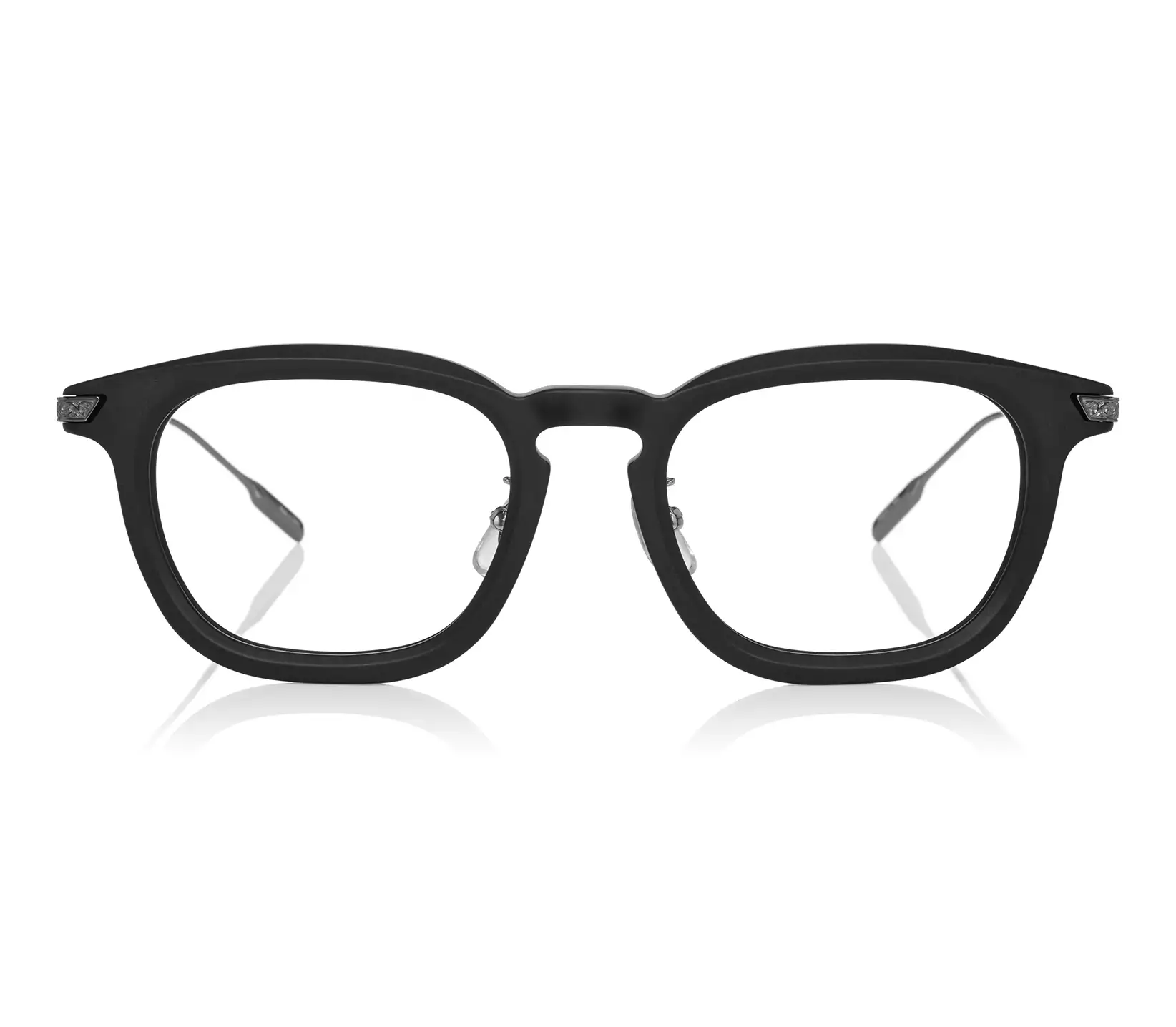 【OWNDAYS公式】オンデーズ メガネ BACK in BLACK ウェリントン チタニウム/プラスチック マットブラック